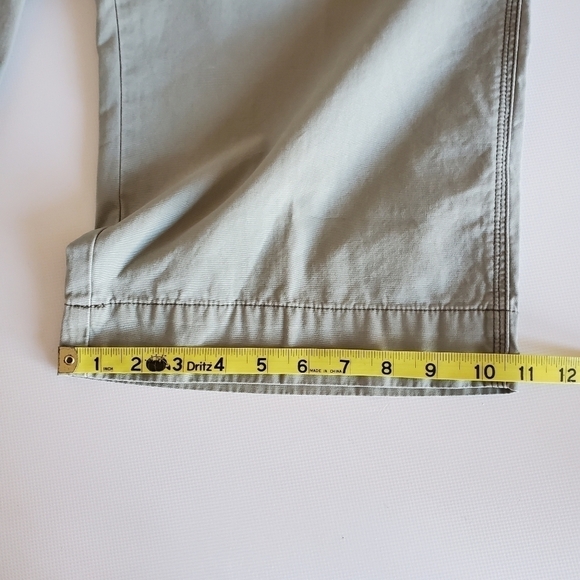 2102 * Roxy Capri Pants Olive Green Size Juniors 13 - Picture 9 of 9